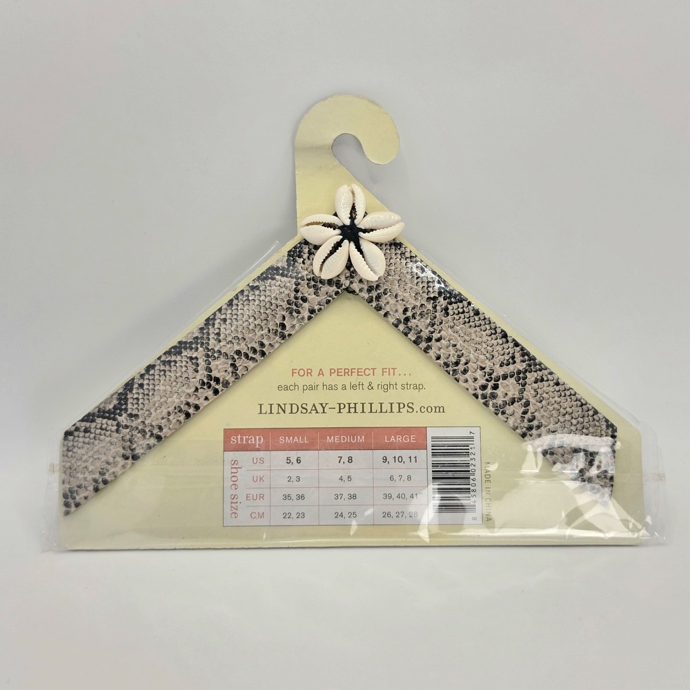 NEW Lindsay Phillips SwitchFlops Interchangeable Straps M Bea Snakeskin Seashell